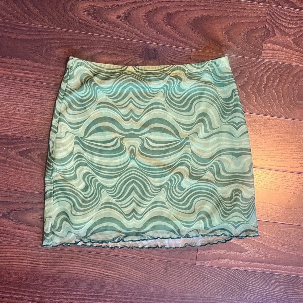 Green Patterned Women's Skirt
